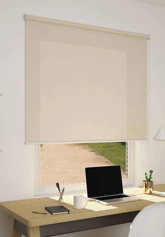 Tenda a rullo filtrante decorativa Lines, colore Avorio 2030