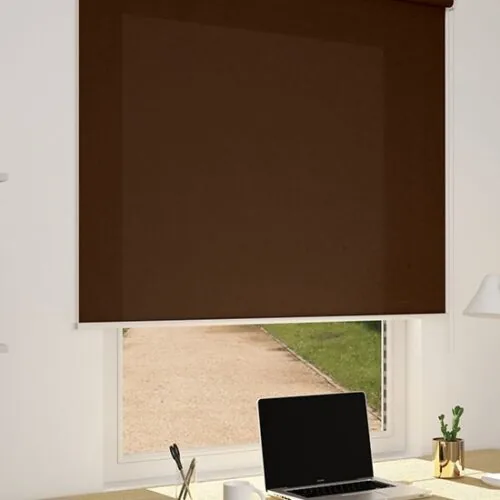 lines_marrone_2040 Tenda a rullo filtrante decorativa Lines su misura